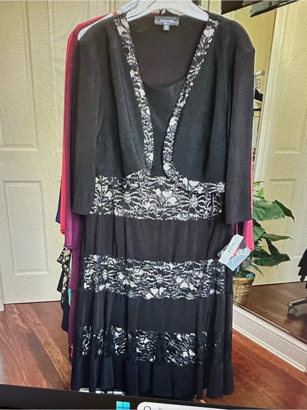 Worthington Black Lace Dress with Matching Jacket